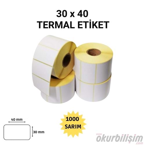Elitrulo Barkod Etiketi 30x40 Termal - 1000 Adet