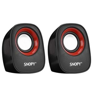 Snopy Hoparlör 1+1 USB Siyah-Kırmızı