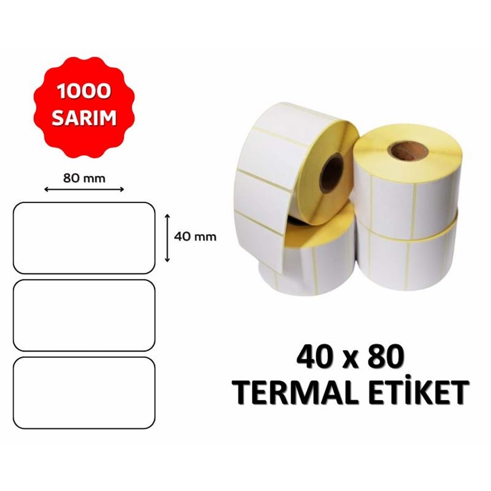 OKUR Barkod Etiketi 40x80 Termal - 1000 Adet
