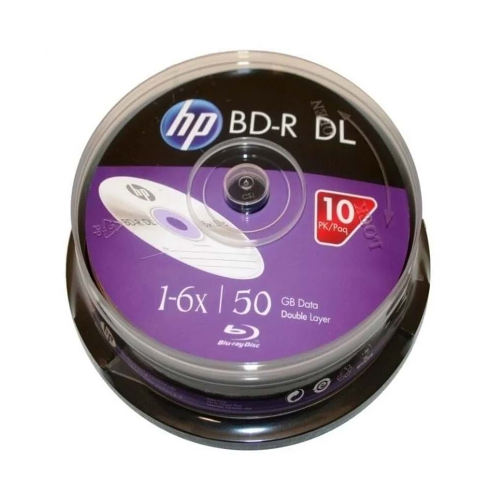 HP Blu-Ray BD-R DL 6X 50GB 10 Lu Cake Box (Printable)