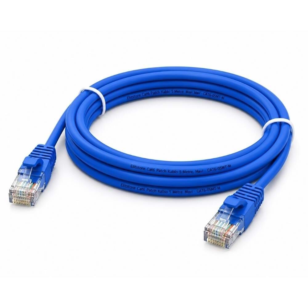 OKUR Cat6 Patch Kablo 1 Metre, Mavi - CAT6-01MT-M