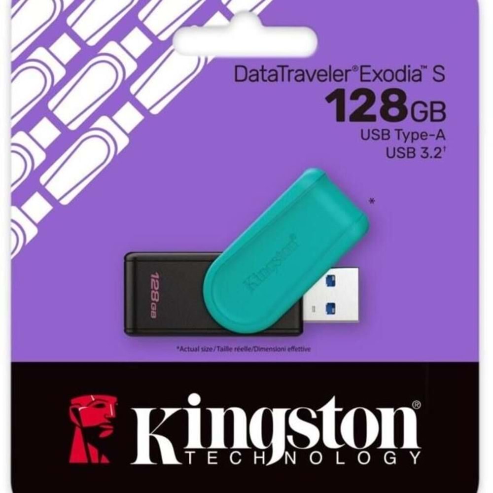 Kingston 128GB ExodiaS USB 3.2 Flash Bellek - DTXS/128GB