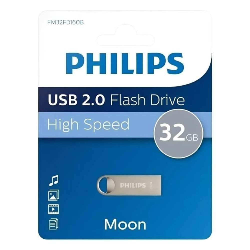 PHILIPS 32GB USB Bellek, 2.0 Moon Metal - FM32FD160B/00