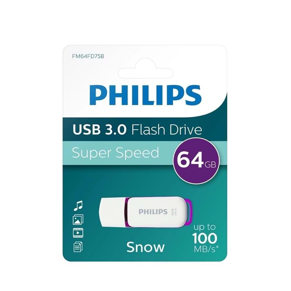 PHILIPS 64GB USB Bellek, 3.0 Snow Mor/Beyaz - FM64FD75B/00