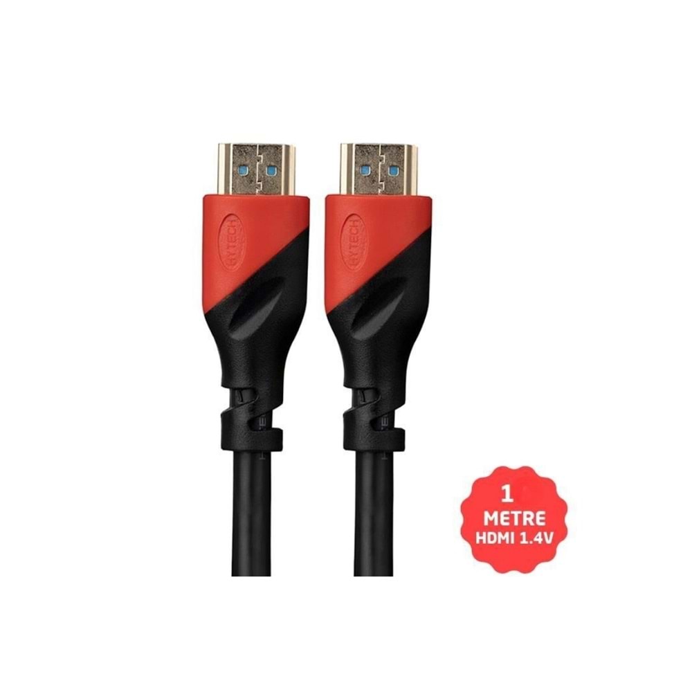 Hytech HDMI Kablo 1.4V 3D Altın Uçlu 1.5 Metre - HY-HDM1