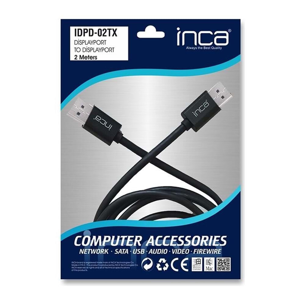 Inca IDPD-02TX Displayport to Displayport 4K Kablo 2 Metre