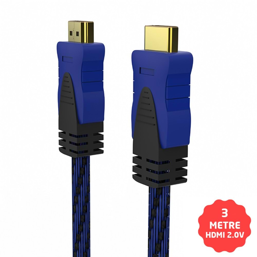 Inca HDMI Kablo 1.4V 3D Altın Uçlu 3 Metre