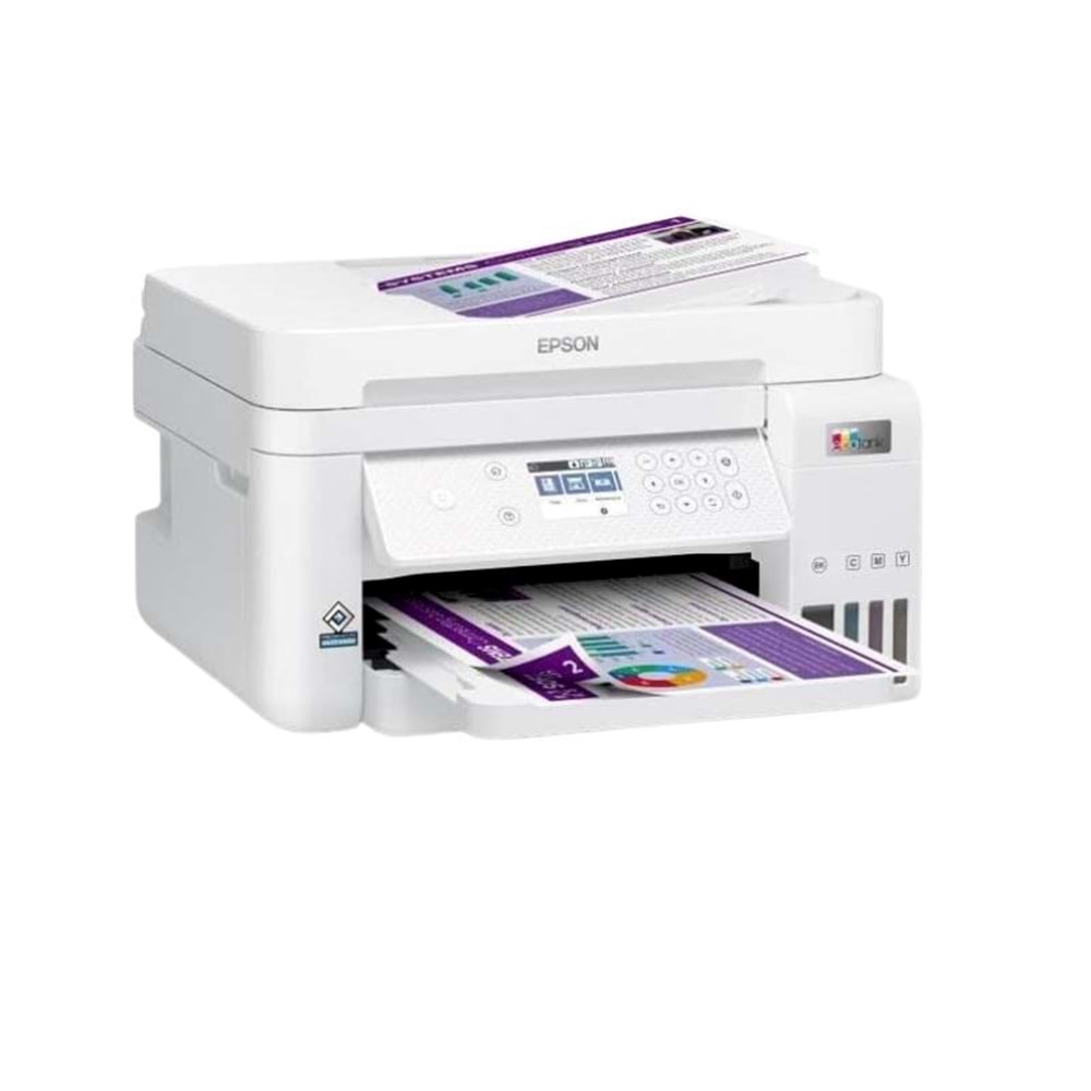 Epson L6276 Renkli Mürekkep Tanklı Yazıcı, Tarayıcı, Fotokopi, Wi-Fi, LAN, ADF, Dubleks, Beyaz
