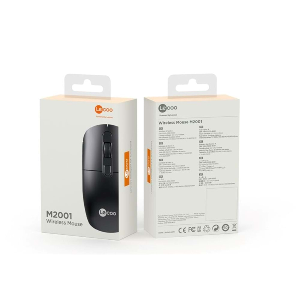 Lenovo Lecoo M2001 Kablosuz Mouse Siyah