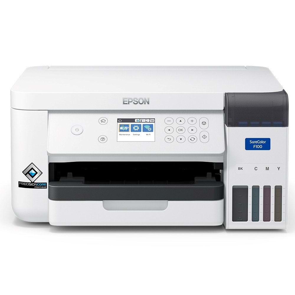 Epson Surecolor SC-F100 Renkli Mürekkep Tanklı Süblimasyon Yazıcı, Wi-Fi, LAN, Beyaz