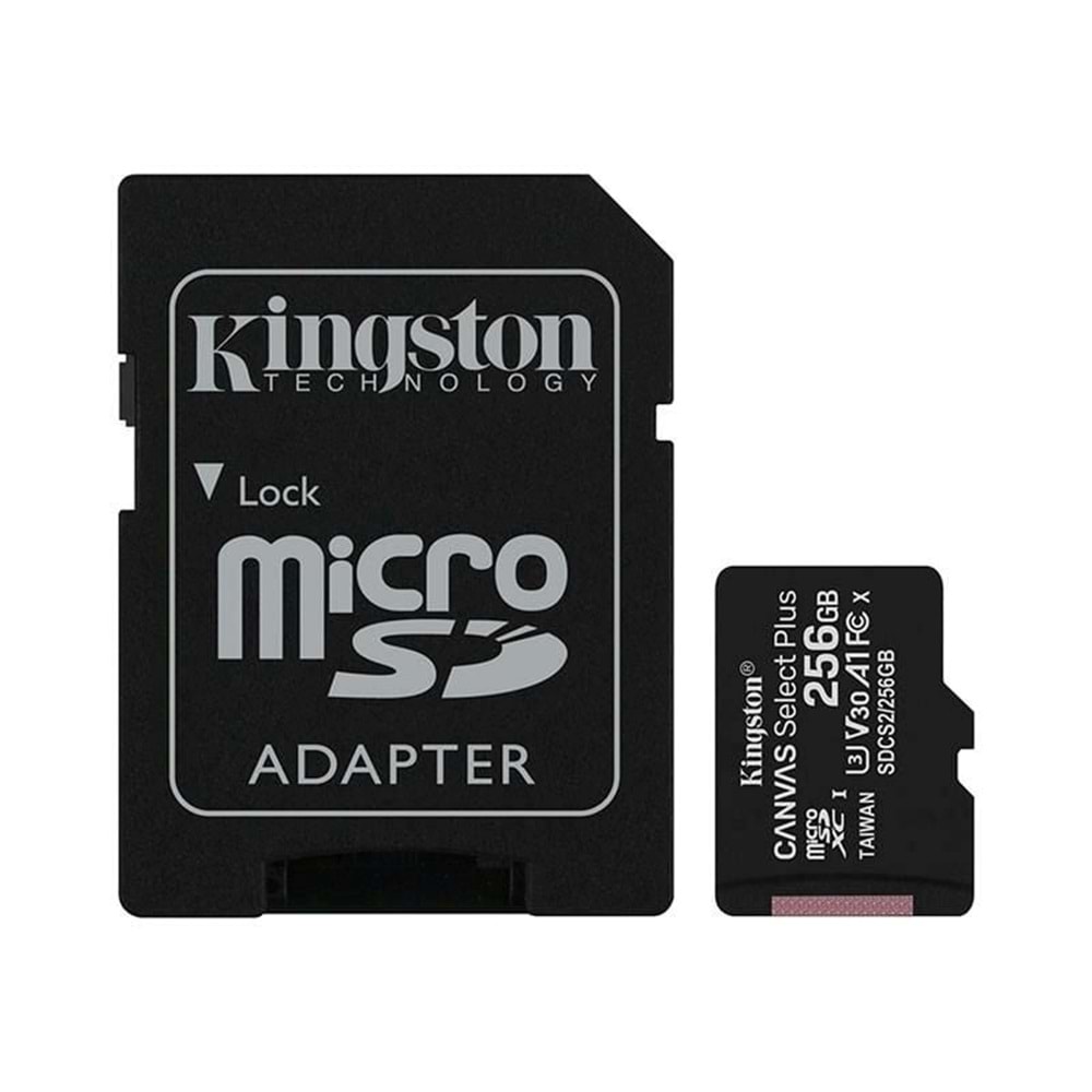 Kingston 256GB Canvas Select Plus Micro SD Kart, SDCS2/256GB