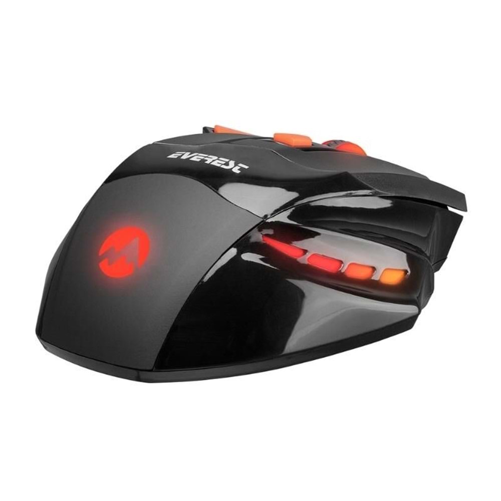Everest SGM-X7 Oyuncu Mouse Siyah, Makrolu 7200dpi +Gaming Mouse Pad