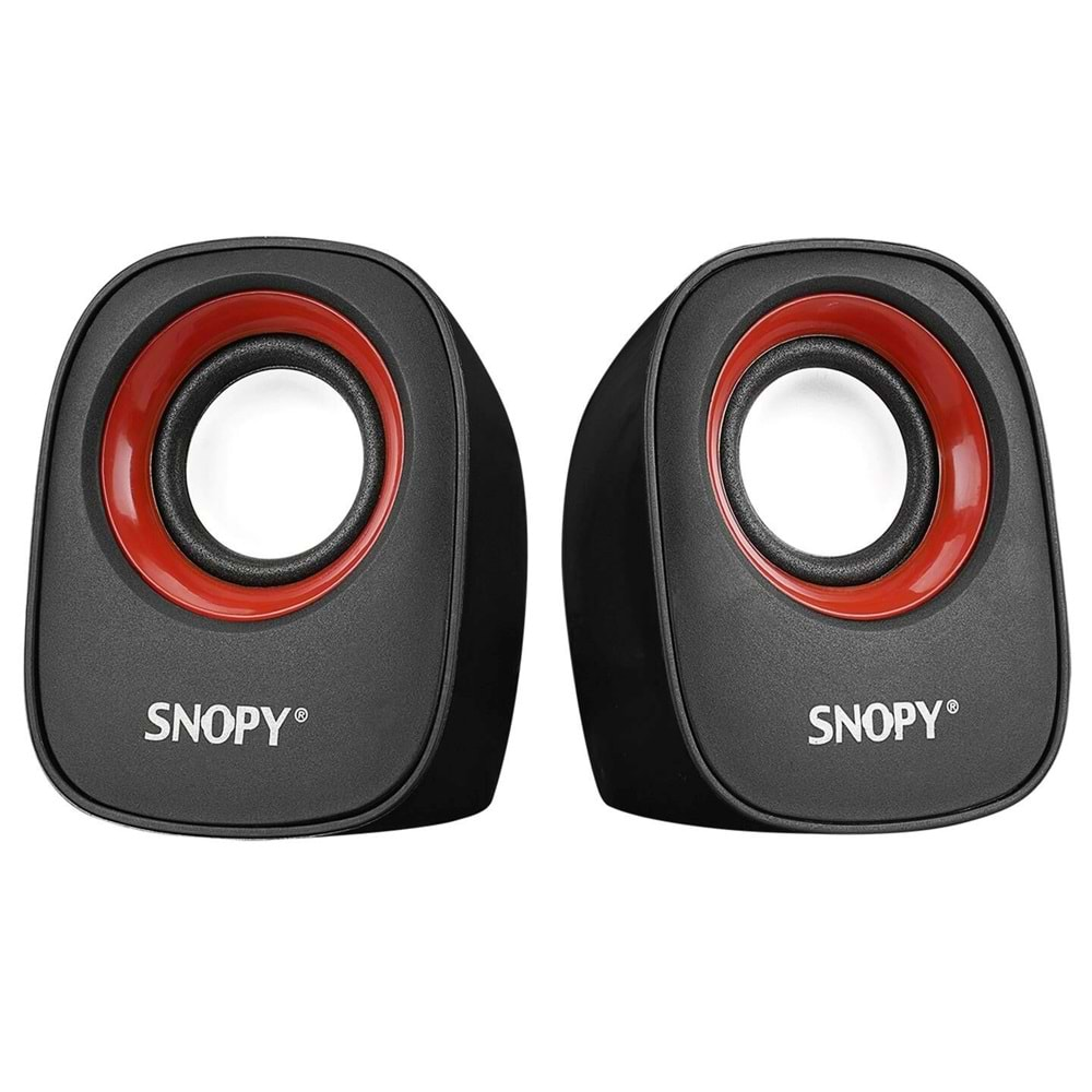 Snopy Hoparlör 1+1 USB Siyah-Kırmızı