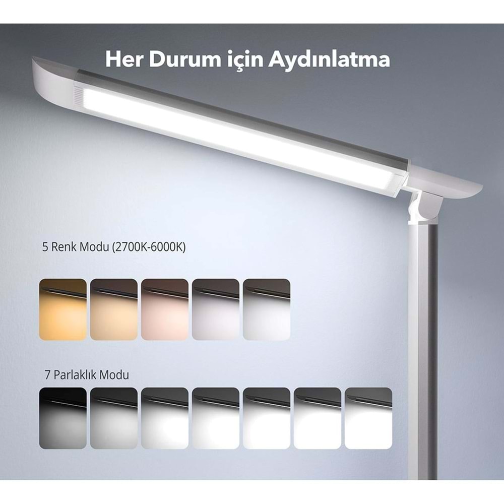 TaoTronics TT-DL13 Doğal Akıllı 12W Led Masa Lambası - Beyaz