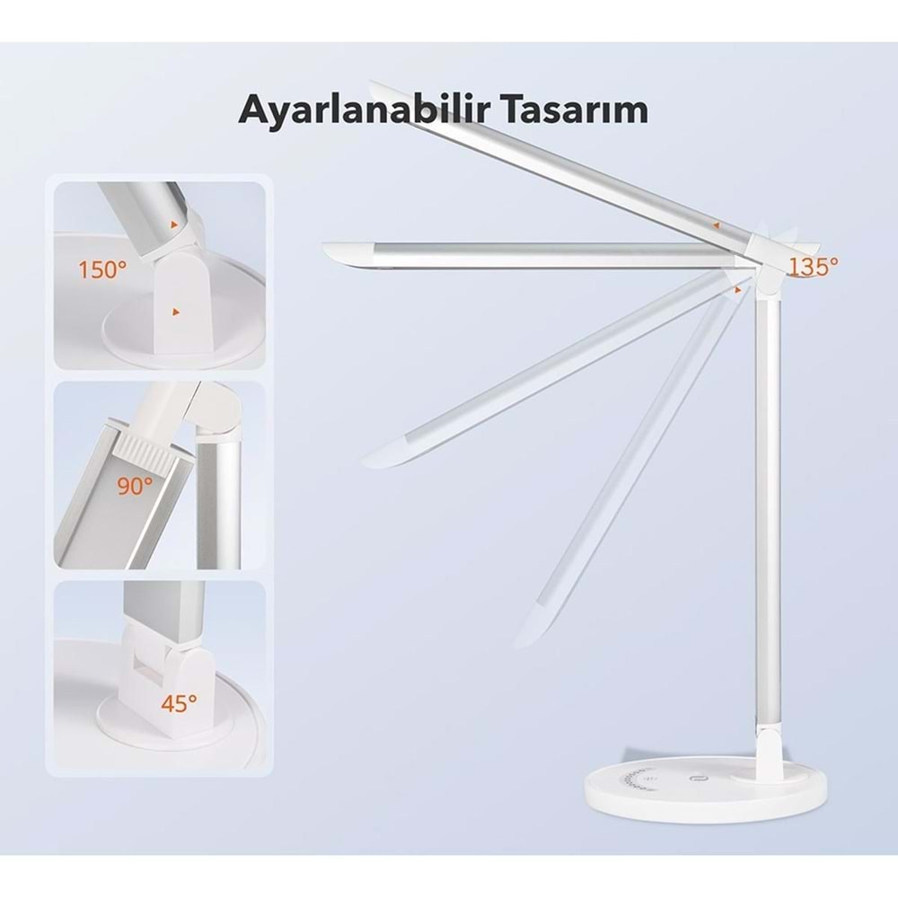 TaoTronics TT-DL13 Doğal Akıllı 12W Led Masa Lambası - Beyaz