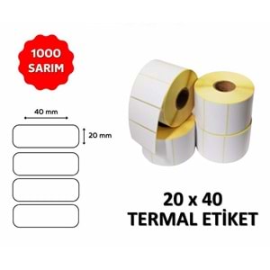 OKUR Barkod Etiketi 20x40 Termal - 1000 Adet