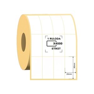 OKUR Barkod Etiketi 20x40 4 Lü Termal - 4000 Adet