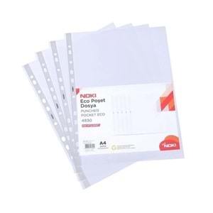 Noki Föy Dosya A4 Şeffaf Eco 40 Micron 100'lü Paket - 4830-ECO