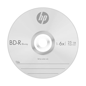 HP Blu-Ray BD-R 6X 25GB 25Li Cake Box (Printable)