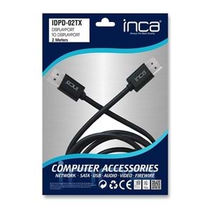 Inca IDPD-02TX Displayport to Displayport 4K Kablo 2 Metre