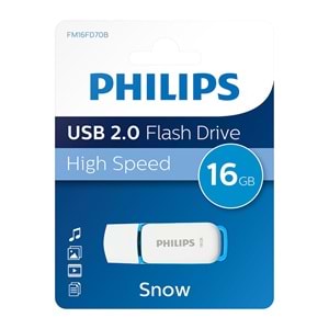 PHILIPS 16GB USB Bellek, 2.0 Snow Mavi/Beyaz - M16FD70B/00