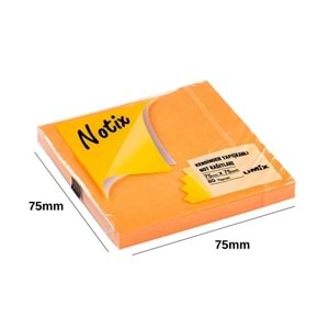 Notix Yapışkanlı Not Kağıdı Neon Turuncu 75 mm x 75 mm 80 Yaprak