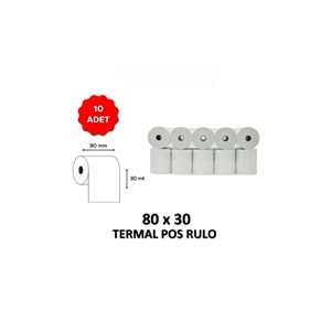 OKUR Termal Pos Rulo 80mm x 30mt - 10 Adet