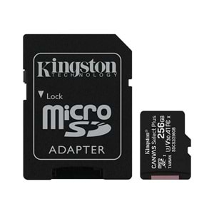 Kingston 256GB Canvas Select Plus Micro SD Kart, SDCS2/256GB