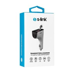 S-link SL-BT245 Bluetooth Kulaklık ve TF+USB Fm Transmitter 5V 3.1A, 5V 1A