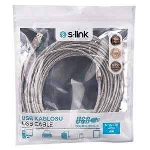 S-Link USB Yazıcı Kablosu 10 Metre - SL-U2010