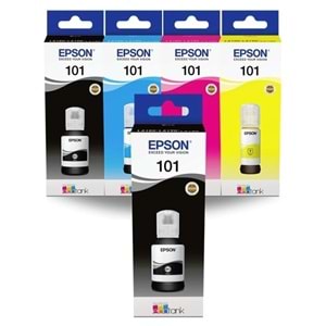 Epson Mürekkep Orj. T101 4 Lü Set + 1 Siyah Renk Hediyeli