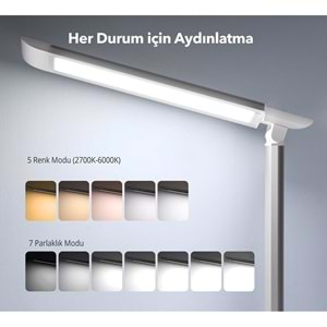 TaoTronics TT-DL13 Doğal Akıllı 12W Led Masa Lambası - Beyaz