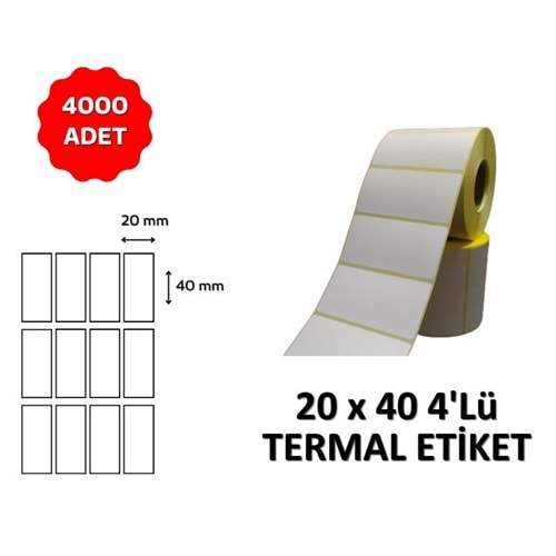 OKUR Barkod Etiketi 20x40 Termal - 1000 Adet