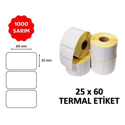 OKUR Barkod Etiketi 25x60 Termal - 1000 Adet