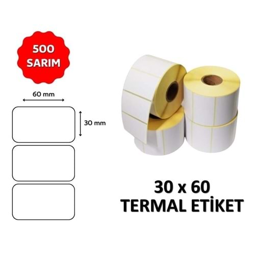 OKUR Barkod Etiketi 30x60 Termal - 500 Adet