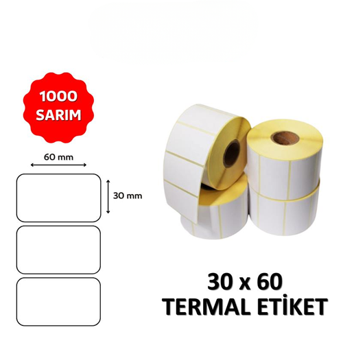 OKUR Barkod Etiketi 30x60 Termal - 1000 Adet
