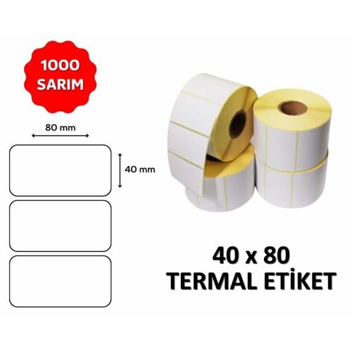 OKUR Barkod Etiketi 40x80 Termal - 1000 Adet