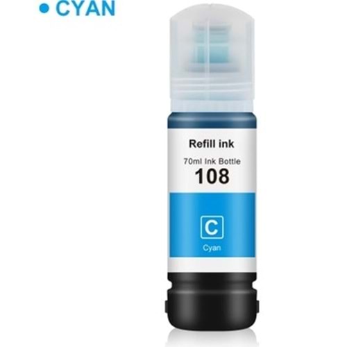 OKUR Epson 108 Mürekkep L8050, L18050 Cyan 70ml