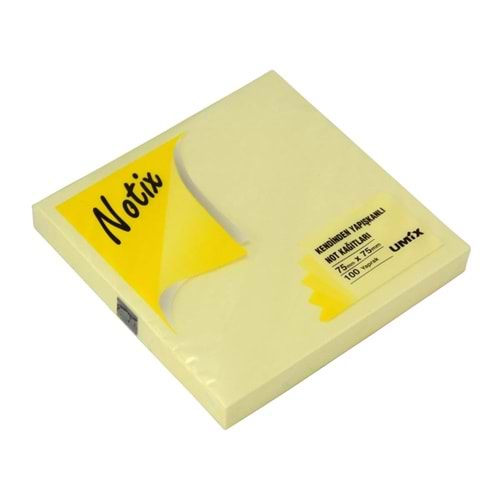 Notix Yapışkanlı Not Kağıdı Pastel Sarı 75 mm x 75 mm 100 Yaprak