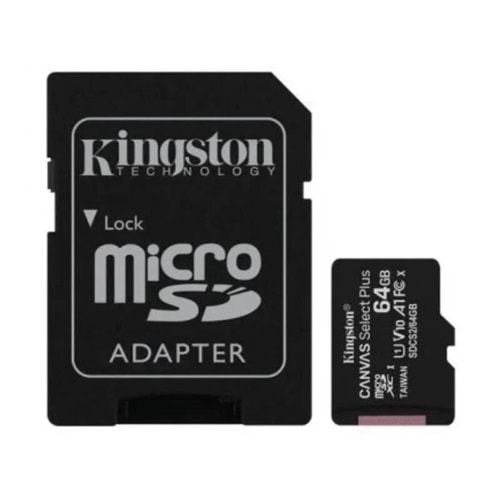 Kingston 64GB Canvas Select Plus Gen3 Micro SDXC 100MB/s A1 Hafıza Kartı, SDCS3/64GB