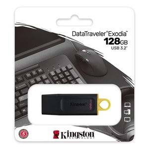 Kingston 128GB Exodia USB 3.2 Flash Bellek, DTX/128GB