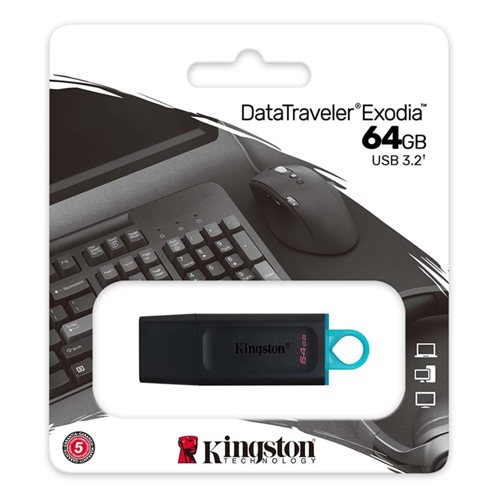 Kingston 64GB Exodia USB 3.2 Flash Bellek - DTX/64GB