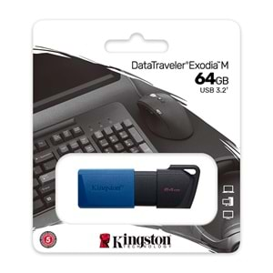 Kingston 64GB Exodia M USB 3.2 Flash Bellek, DTXM/64GB