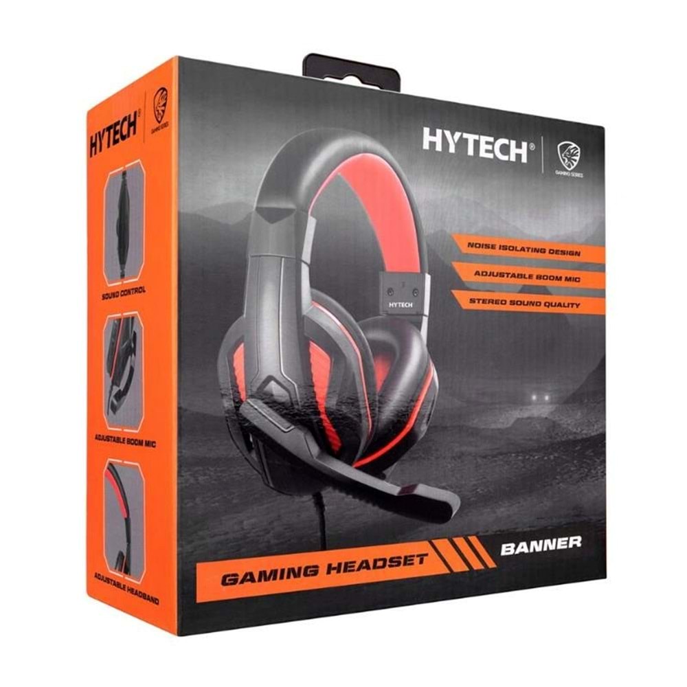 Hytech HY-G9 BANNER Gaming Oyuncu Mikrofonlu Kulaklık, Siyah-kırmızı