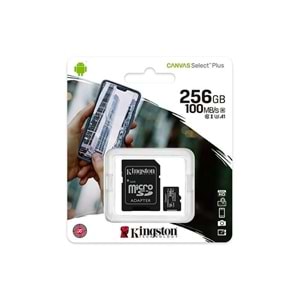 Kingston 256GB Canvas Select Plus Micro SD Kart, SDCS2/256GB