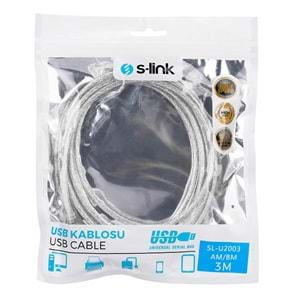 S-Link USB Yazıcı Kablosu 3 Metre - SL-U2003