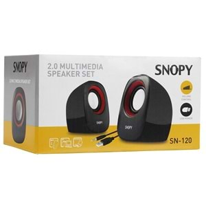 Snopy Hoparlör 1+1 USB Siyah-Kırmızı