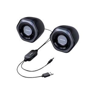 Philips Spa2209 Hoparlör 1+1 USB 2.0, 3.5MM Jack, Ses Kontrol Tuşu