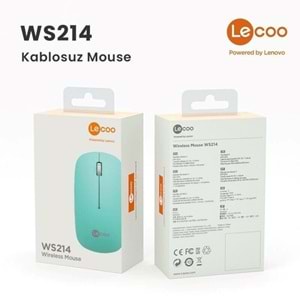 Lenovo Lecoo WS214 Kablosuz Mouse Turkuaz