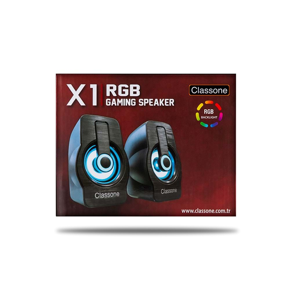 Classone Hoparlör 1+1 USB RGB X1 Black